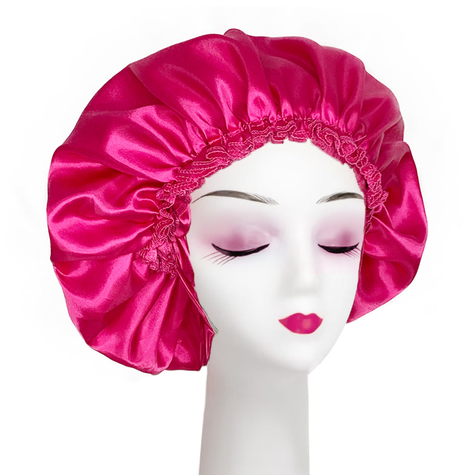 FORGIRLFOREVER One Piece Satin Bonnet Silk Bonnet Hair Bonnet for Sleeping Hair Care Bonnet