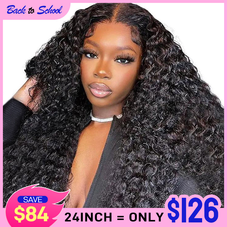 FORGIRLFOREVER 13x4 Kinky Curly Lace Frontal Wig Pre-plucked Lace Front Human Hair Wigs