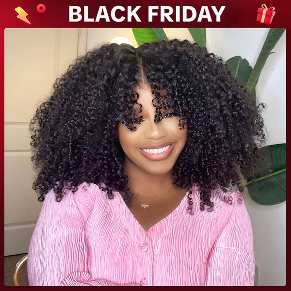 FORGIRL FOREVER 7x5 Bleached Knots Wear Go Glueless Wig 5 Seconds Quick Install Pre-Cut HD Lace Kinky Curly Human Hair Wig Beginner Friendly