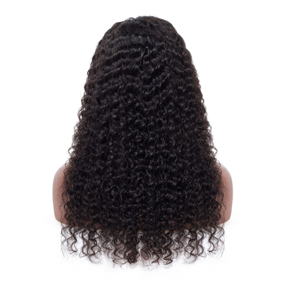 FORGIRLFOREVER Deep Wave Human Hair Wigs 4x4 Lace Closure Wig Preplucked Deep Curly Lace Wig