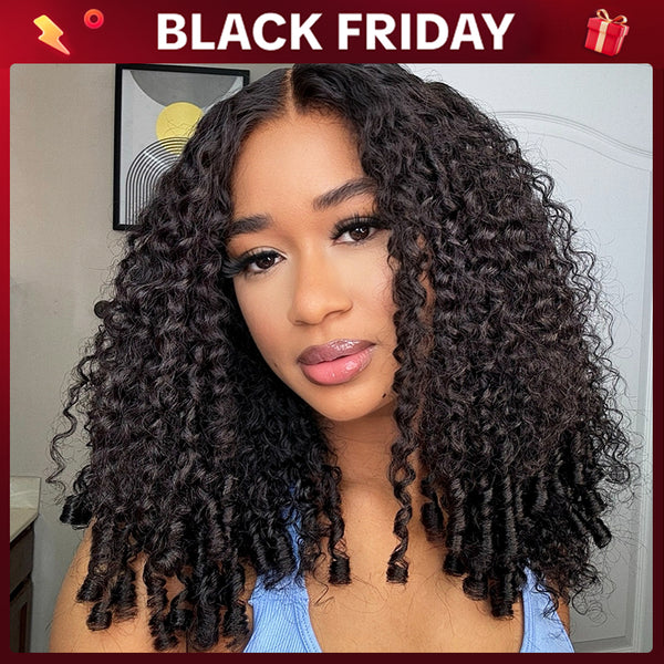 FORGIRLFOREVER Burmese Curly Wig 13x6 Wear Go Glueless Wig with Drawstring Pre-everything Lace Frontal Wig Beginner Friendly