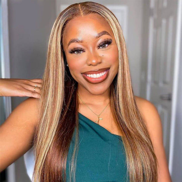 FORGIRLFOREVER 4/27 Straight Highlight Wig 7x5 Pre-Cut Wear Go Glueless Wig Beginner Friendly