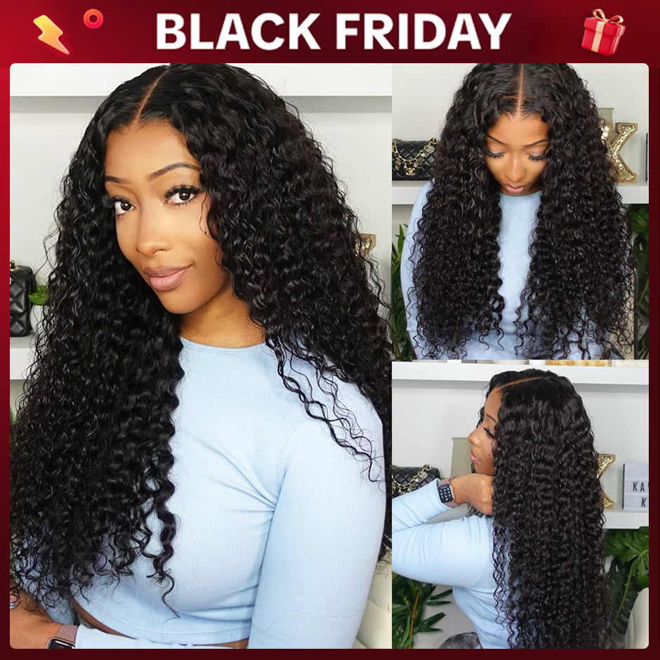 FORGIRL FOREVER 13x6 Wear Go Glueless Wig With Drawstring Quick Easy Install Ear To Ear Water Wave Bleached Knots Pre-Cut Lace Frontal Human Hair Wig Beginner Friendly
