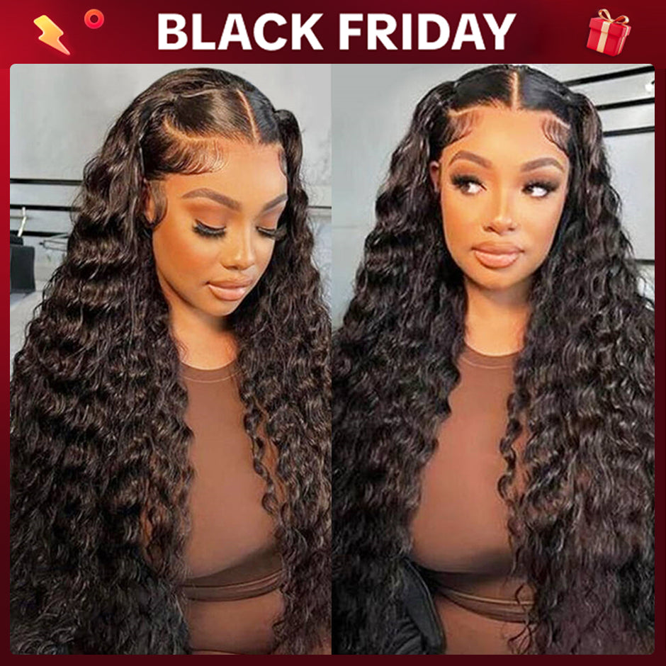 FORGIRLFOREVER Bleached Knots 13x6 Water Wave Lace Frontal Wig With Baby Hair Preplucked Nature Wave Human Hair Wigs
