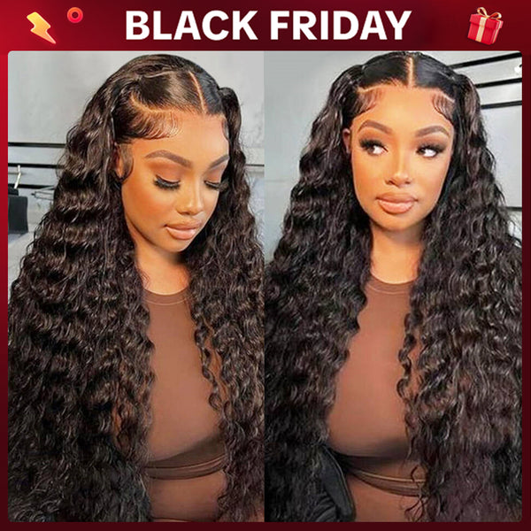 FORGIRLFOREVER Bleached Knots 13x6 Water Wave Lace Frontal Wig With Baby Hair Preplucked Nature Wave Human Hair Wigs