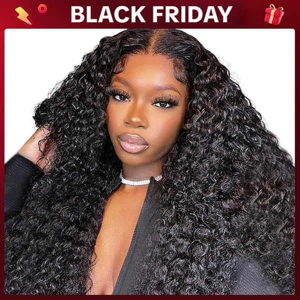 FORGIRLFOREVER 13x4 Kinky Curly Lace Frontal Wig Pre-plucked Lace Front Human Hair Wigs