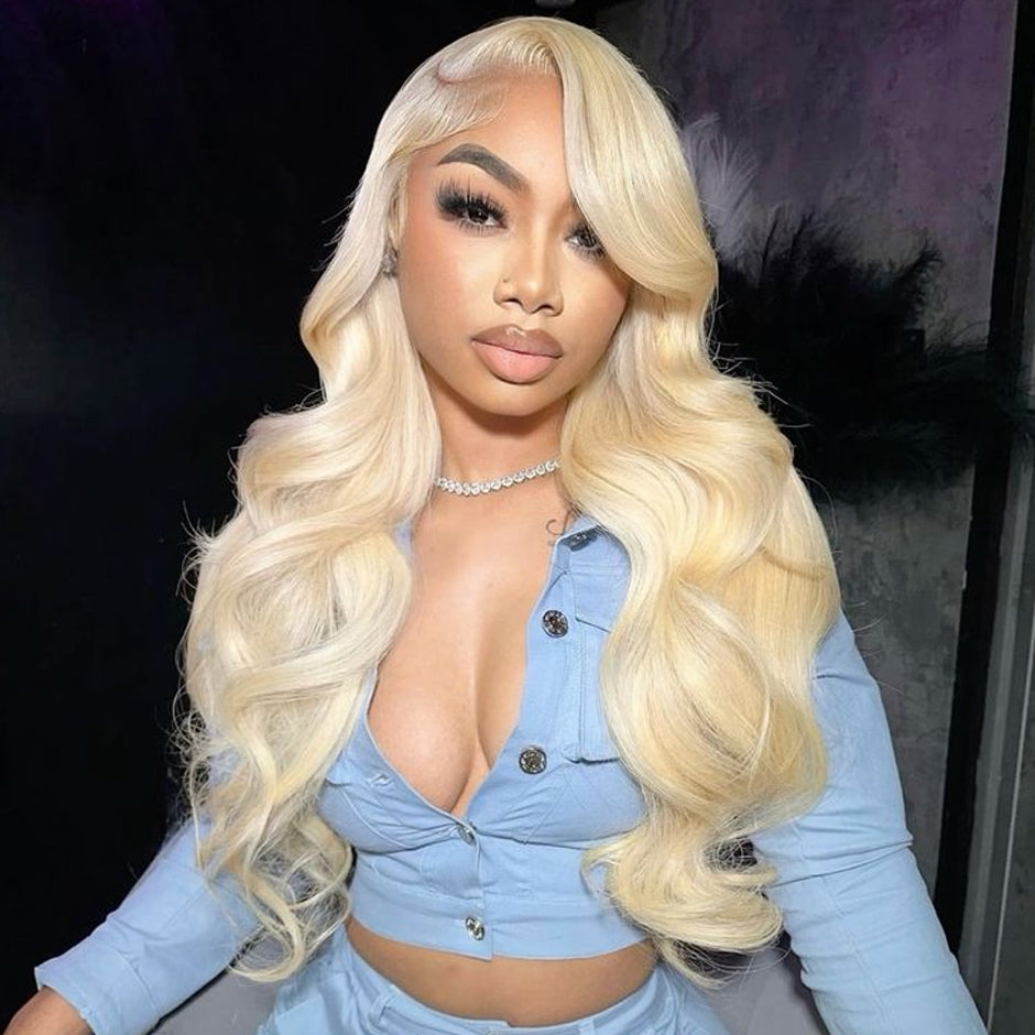 FORGIRLFOREVER 613 Blonde Wig 13x4 Body Wave Human Hair Wig HD Lace Frontal Wig