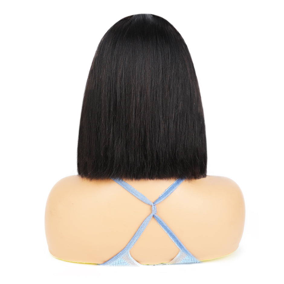 [CLEARANCE SALE] FORGIRLFOREVER V Part Bob Wig 180% Density Straight Wig No Leave Out Human Hair Wigs No Lace Wig