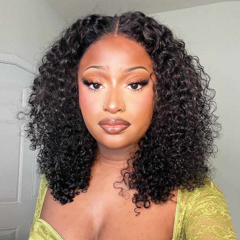 FORGIRLFOREVER Kinky Curly Bob Wig 13x4 Lace Frontal Human Hair Wigs For Women