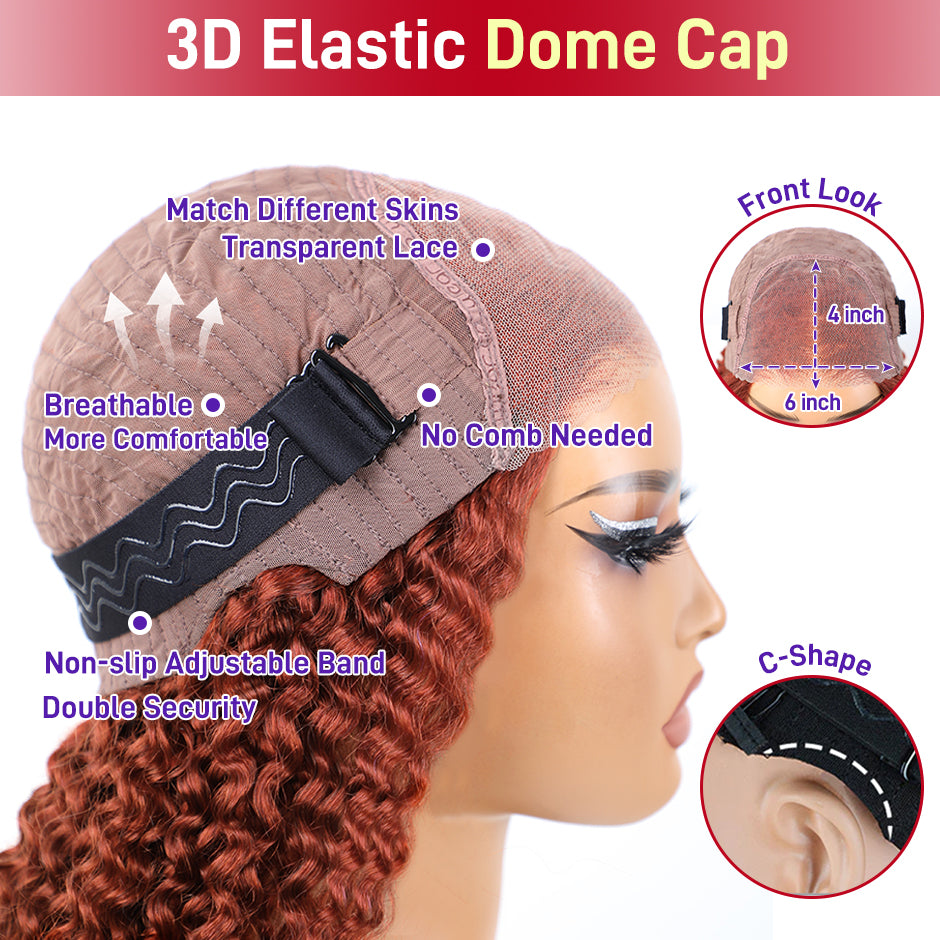 FORGIRLFOREVER #33 Reddish Brown Wig 6x4 Wear Go Body Wave Wig 180% Density Glueless Wig Pre-Cut Human Hair Wigs With Baby Hair