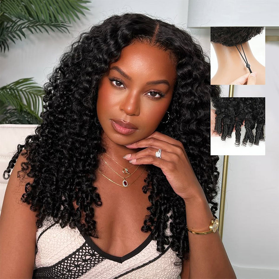 FORGIRLFOREVER Burmese Curly Wig 13x6 Wear Go Glueless Wig with Drawstring Pre-everything Lace Frontal Wig Beginner Friendly