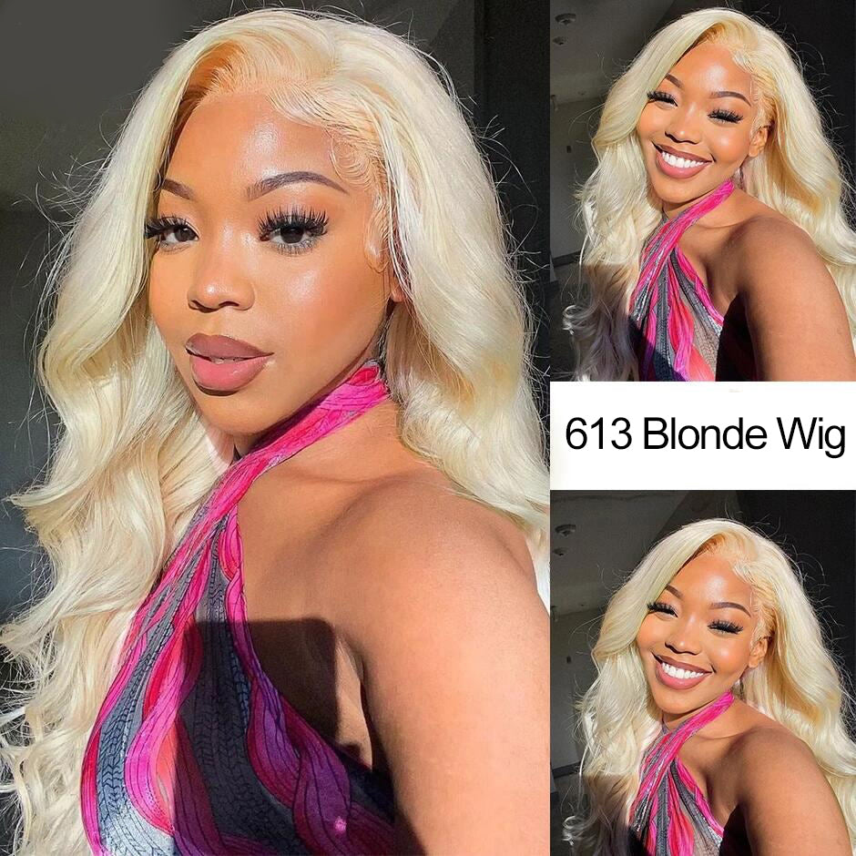 FORGIRLFOREVER 613 Blonde Wig 13x4 Body Wave Human Hair Wig HD Lace Frontal Wig