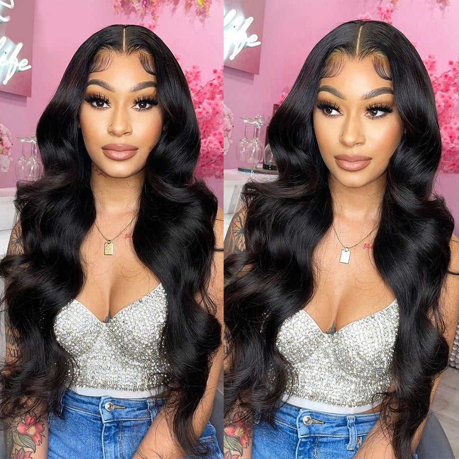 FORGIRLFOREVER V Part Wig 180% Density Body Wave Human Hair Wigs For Black Women No Lace No Leave Out Wig