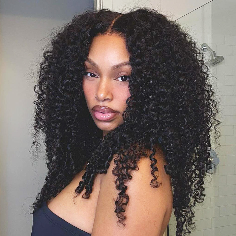 FORGIRLFOREVER Burmese Curly Wig 13x6 Wear Go Glueless Wig with Drawstring Pre-everything Lace Frontal Wig Beginner Friendly