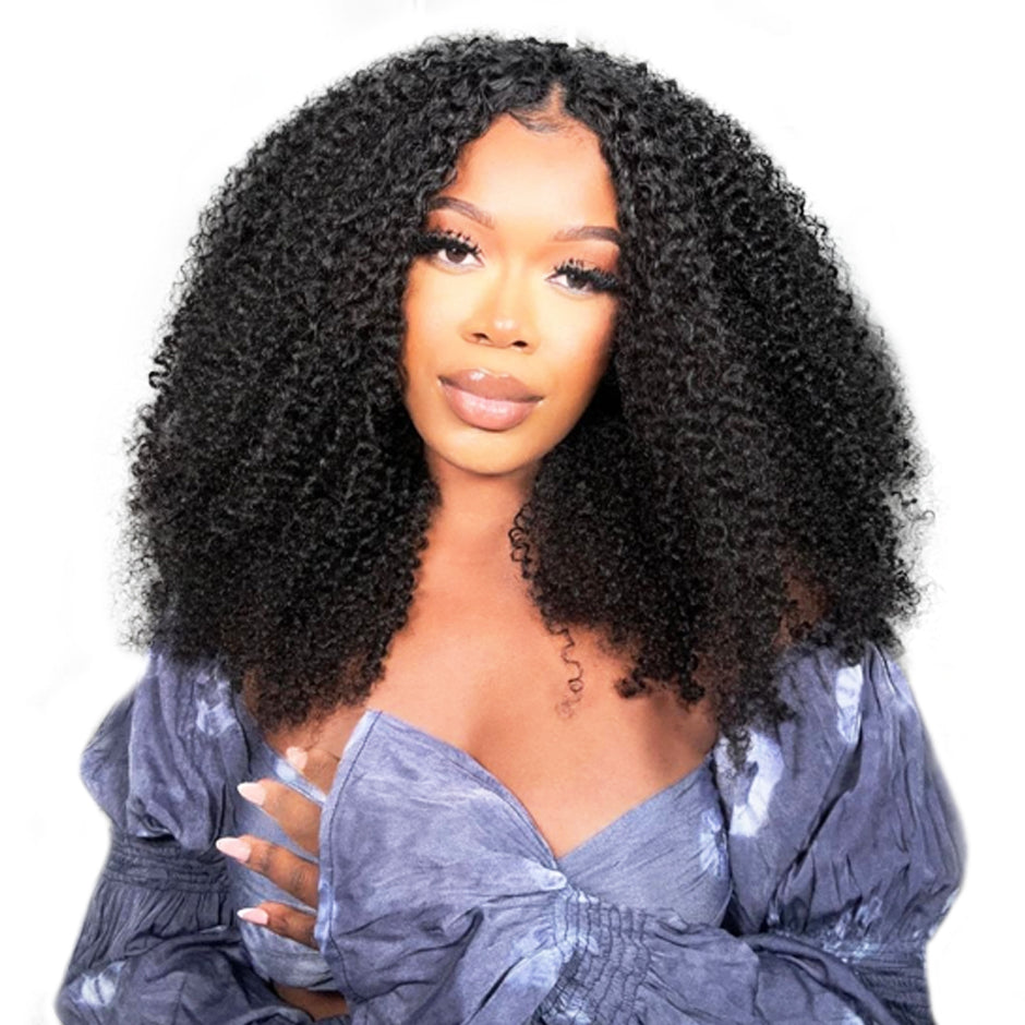 FORGIRLFOREVER 6x4 Kinky Curly Wear Go Glueless Wig 5 Seconds Quick Install Pre-Cut Human Hair Wig