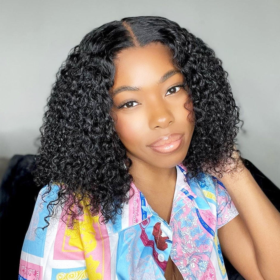 FORGIRLFOREVER 9X6 Kinky Curly Wear Go Glueless Wig 5 Seconds Quick Install Pre-Cut Human Hair Wig Beginner Friendly