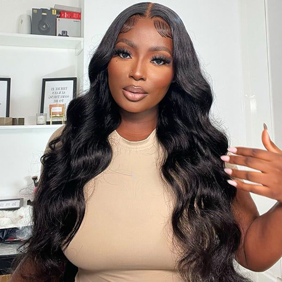 FORGIRLFOREVER Body Wave 13x6 Wear Go Glueless Wig with Drawstring Pre-plucked Human Hair Wigs Pre-Cut Lace Wig Beginner Friendly