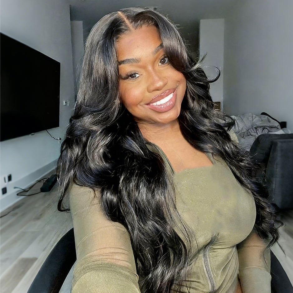 FORGIRLFOREVER Body Wave 13x6 Wear Go Glueless Wig with Drawstring Pre-plucked Human Hair Wigs Pre-Cut Lace Wig Beginner Friendly