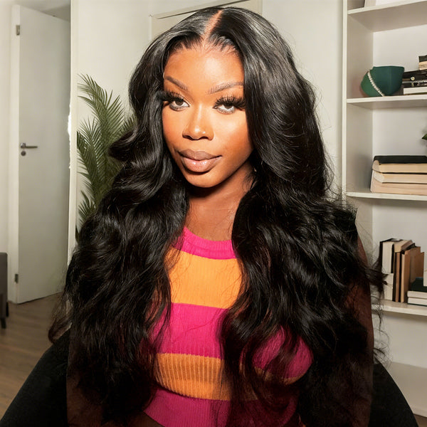 FORGIRLFOREVER Body Wave 13x6 Wear Go Glueless Wig with Drawstring Pre-plucked Human Hair Wigs Pre-Cut Lace Wig Beginner Friendly