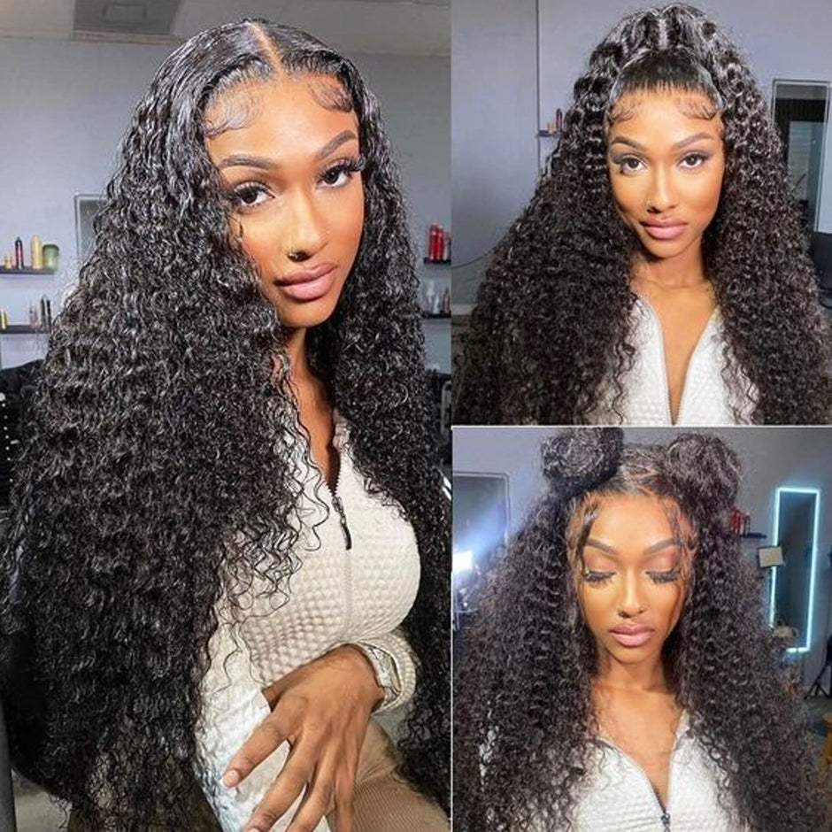 【Black Friday Sale】FORGIRLFOREVER 13x6 Water Wave Lace Frontal Wig With Baby Hair Preplucked Human Hair Wigs