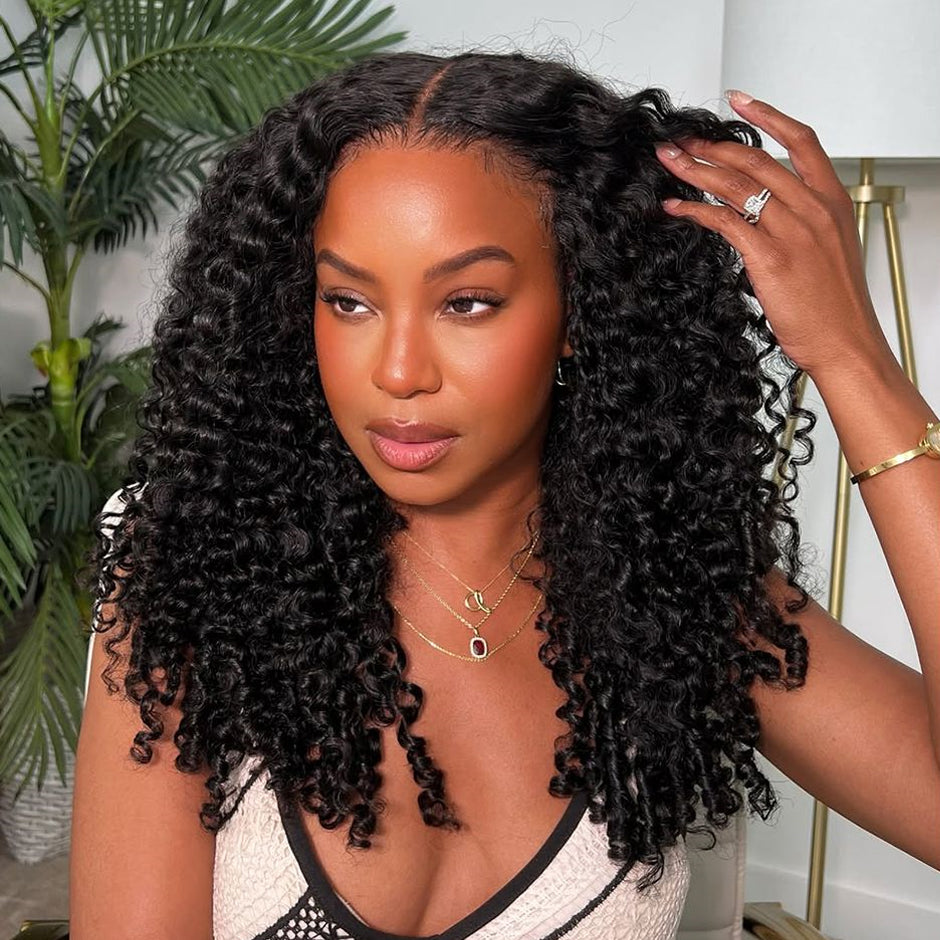 FORGIRLFOREVER Burmese Curly Wig 13x6 Wear Go Glueless Wig with Drawstring Pre-everything Lace Frontal Wig Beginner Friendly