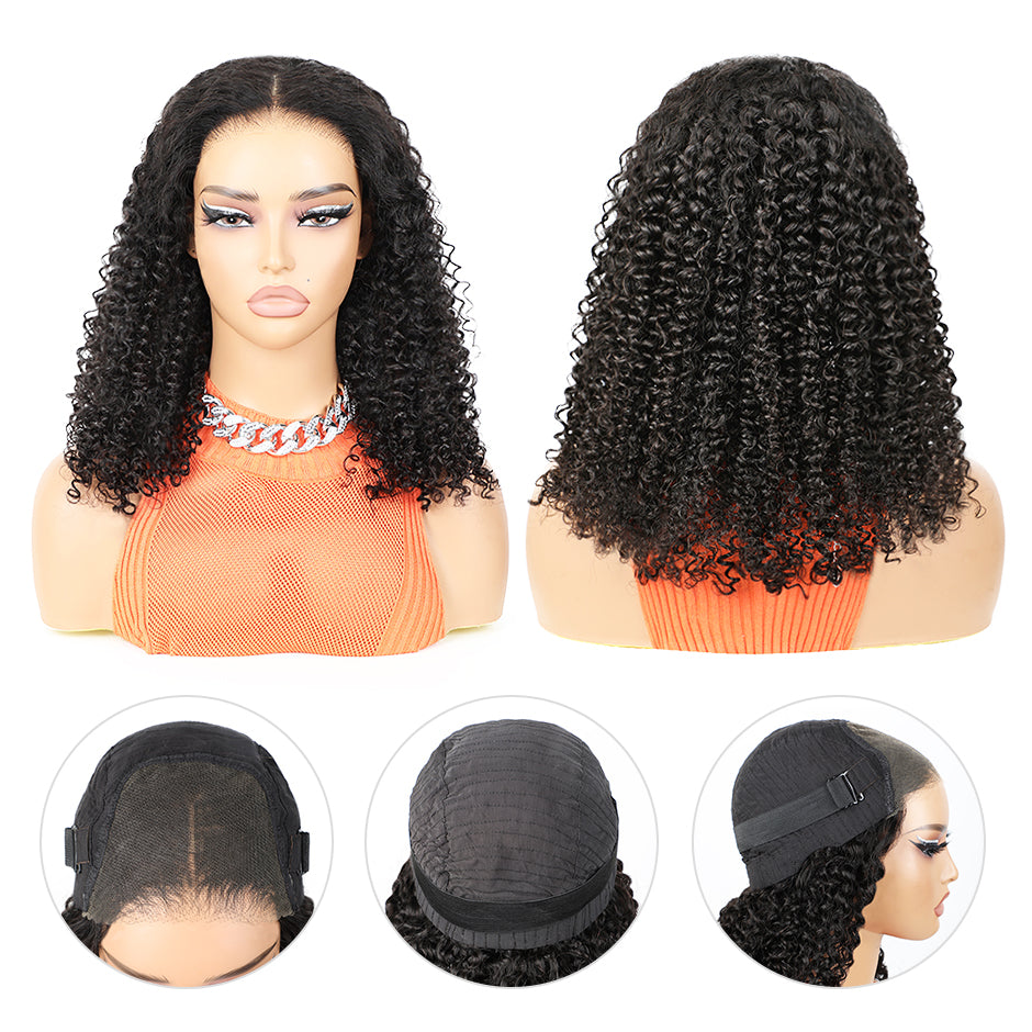 FORGIRLFOREVER 6x4 Kinky Curly Wear Go Glueless Wig 5 Seconds Quick Install Pre-Cut Human Hair Wig