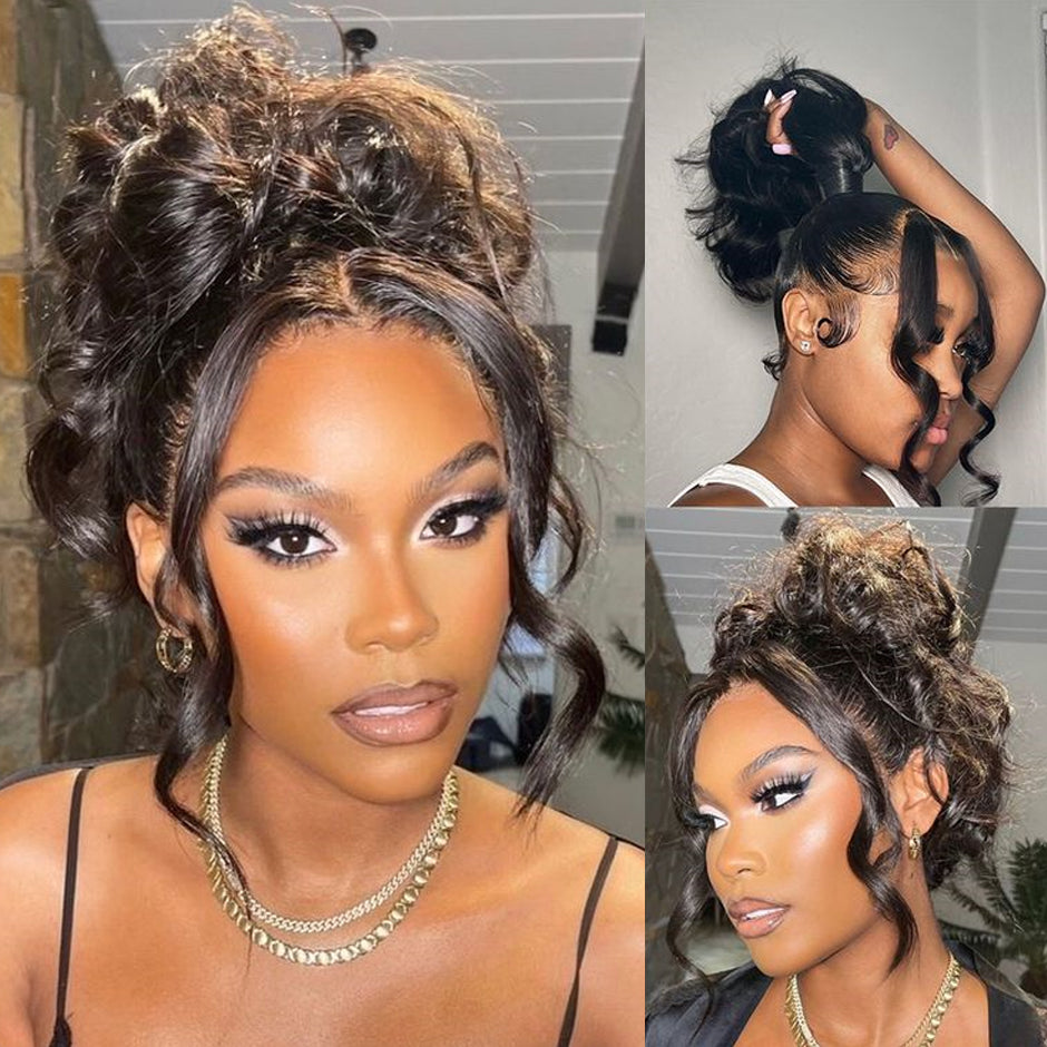 FORGIRLFOREVER Body Wave 360 Invisi Drawstring Wig Pre-Bleached Knots Wear And Go Glueless Wig Quick Install Pre-Cut HD Lace Human Hair Wigs Beginner Friendly