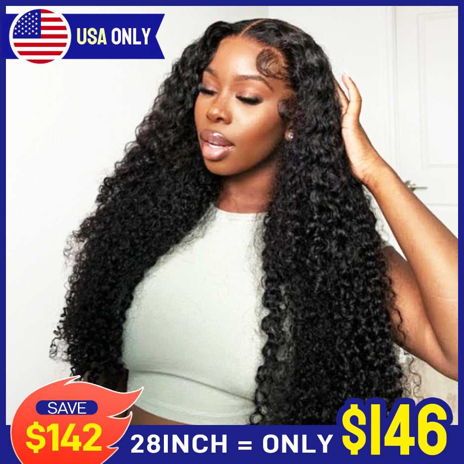 FORGIRLFOREVER Water Wave Wig 7x5 Bleached Knots Pre-Cut Glueless Wig Quick Install Ready to Go Wig