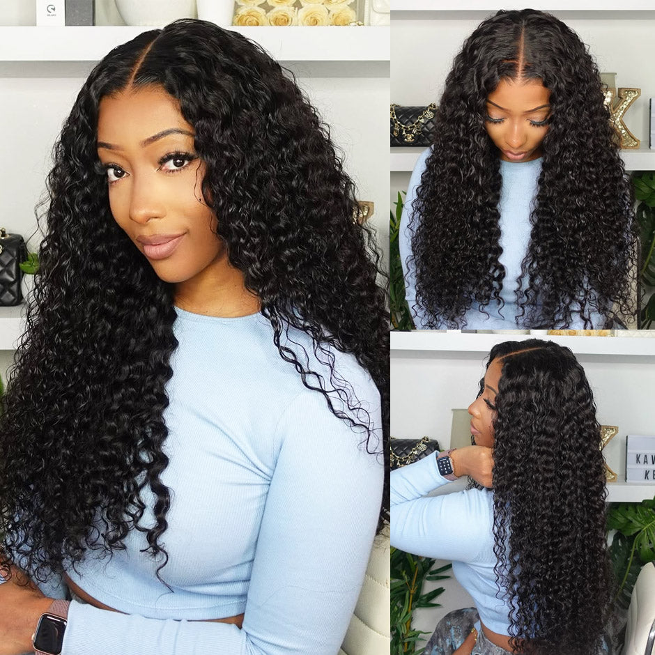 FORGIRL FOREVER 13x6 Wear Go Glueless Wig With Drawstring Quick Easy Install Ear To Ear Water Wave Pre-Cut Lace Frontal Human Hair Wig Beginner Friendly