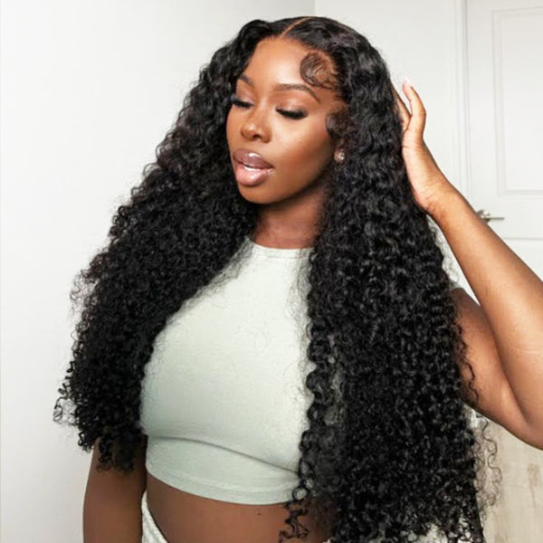 FORGIRLFOREVER Water Wave Wig 7x5 Bleached Knots Pre-Cut Glueless Wig Quick Install Ready to Go Wig