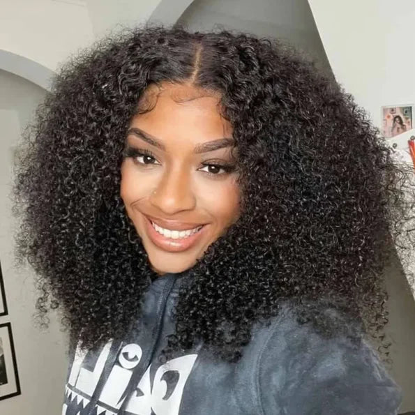 FORGIRLFOREVER 6x4 Kinky Curly Wear Go Glueless Wig 5 Seconds Quick Install Pre-Cut Human Hair Wig