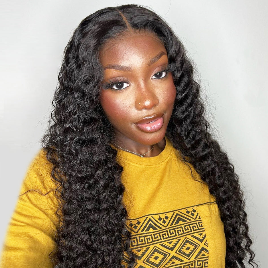 FORGIRLFOREVER Deep Wave Glueless Wig Quick Install Wear And Go Wig Pre-Cut Lace Wig Beginner Friendly