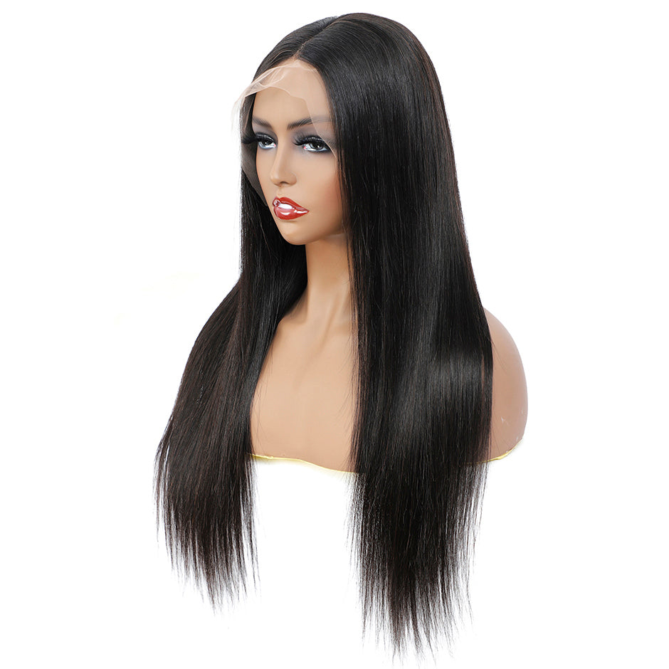 FORGIRLFOREVER Pre-bleached Knots Straight Wig With Baby Hair 13x4 Lace Frontal Human Hair Wigs