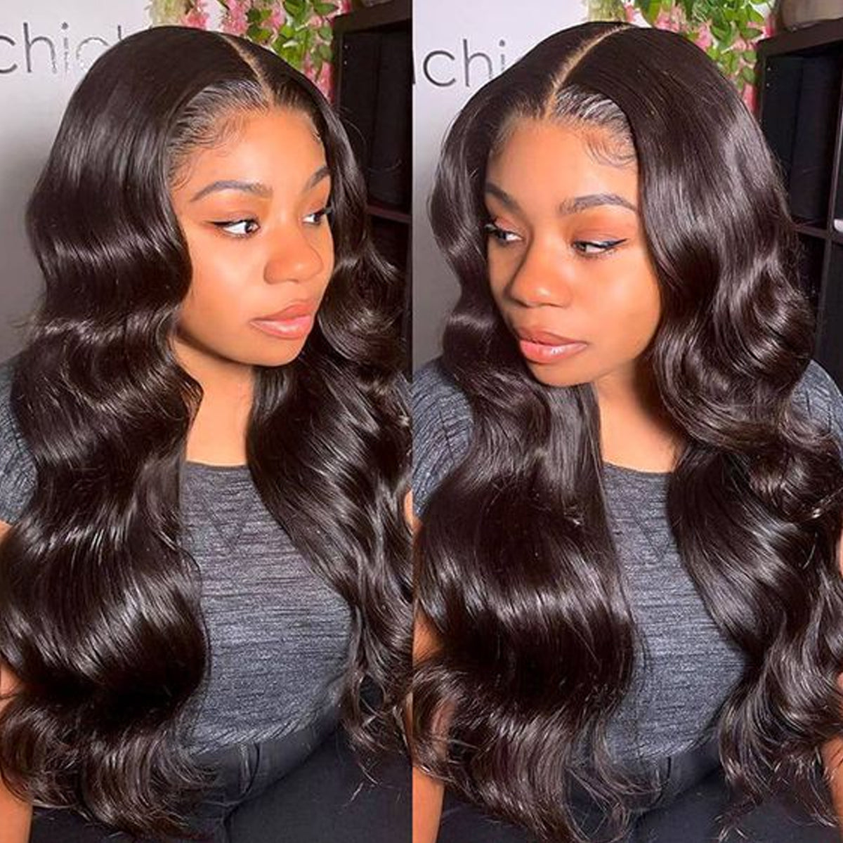 FORGIRLFOREVER 13x4 Pre-bleached knots Body Wave Wig Pre-plucked Lace Frontal Human Hair Wigs