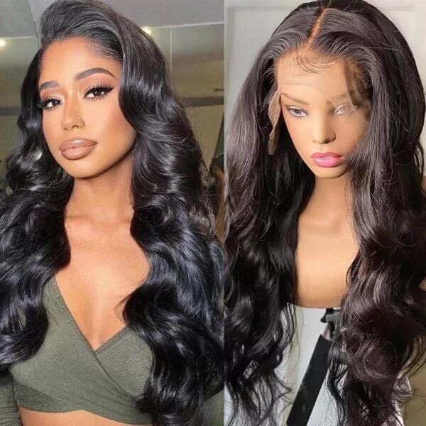 FORGIRLFOREVER 13x4 Pre-bleached knots Body Wave Wig Pre-plucked Lace Frontal Human Hair Wigs
